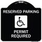 Signmission Reserved Parking Permit Required W/ Graphic Heavy-Gauge Aluminum Sign, 18" x 18", BW-1818-23059 A-DES-BW-1818-23059 - alternate 1